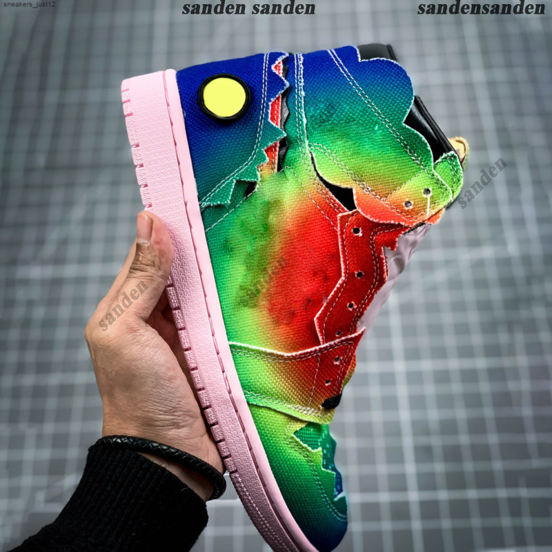 

Jumpman 1 x JBalvin DX2 Smiley Rainbow Tie Dye Jennifer Lopez and Shak Perform on the same stage, Box