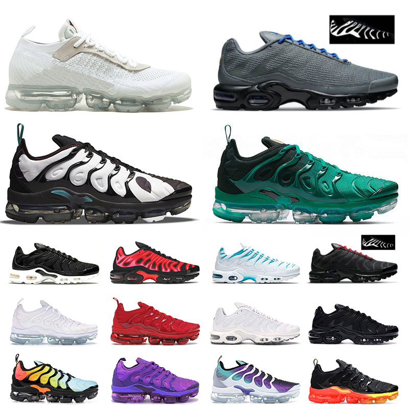 

2022 Tn Plus Big Size Us 13 Outdoor Mens Womens Shoes Tns Requin Reflective Black White Off Fly Knit Sports Sneakers Griffey Black Atlanta Run Speed Trainers Eur 36-47, 36-47 black white