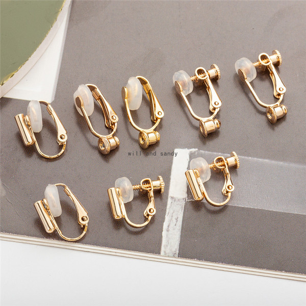 

Converter Clip on Earrings Silver Gold Open Hoop for Diy Studs Pierced Earrings Women Men Fashion Jewelry Will and Sandy Gift