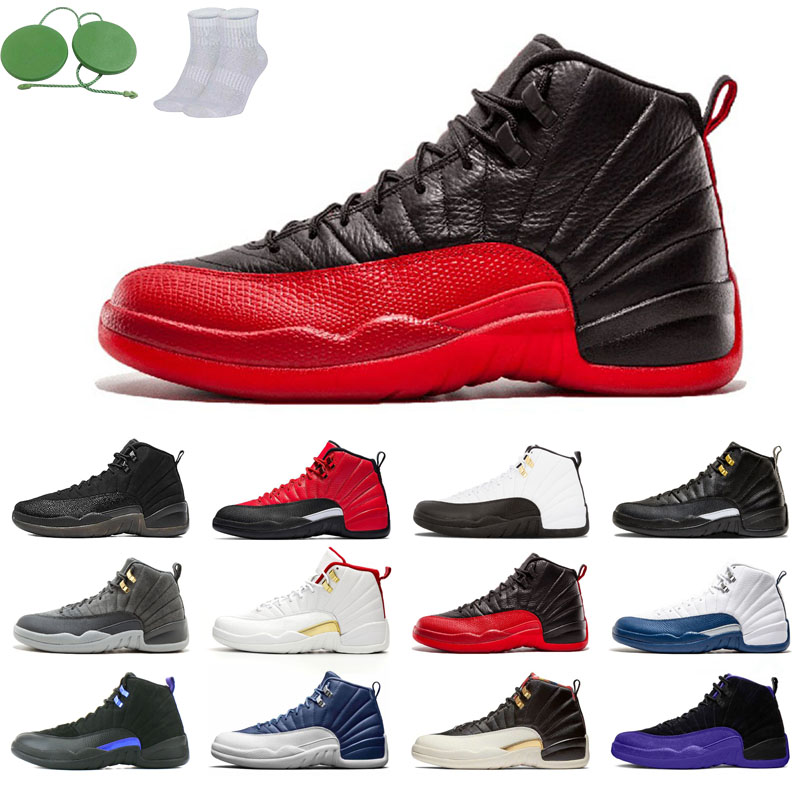 

12s man basketball shoes winterized wings University Gold Blue the master taxi reverse flu game o-black Michigan gym red gamma french light Dark grey concord CNY stone, Black purple