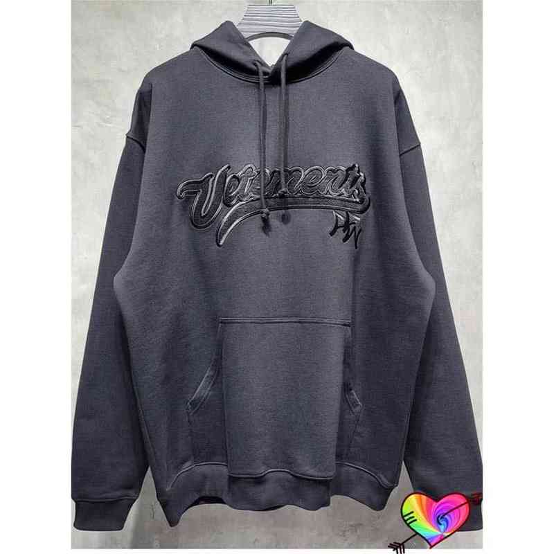 

2022 FW Zwart Geborduurd Vetements Hoodie Mannen Vrouwen 1:1 Hoge Kwaliteit Vetements Hoodies Hooded Limited Edition Sweatshirts, Black