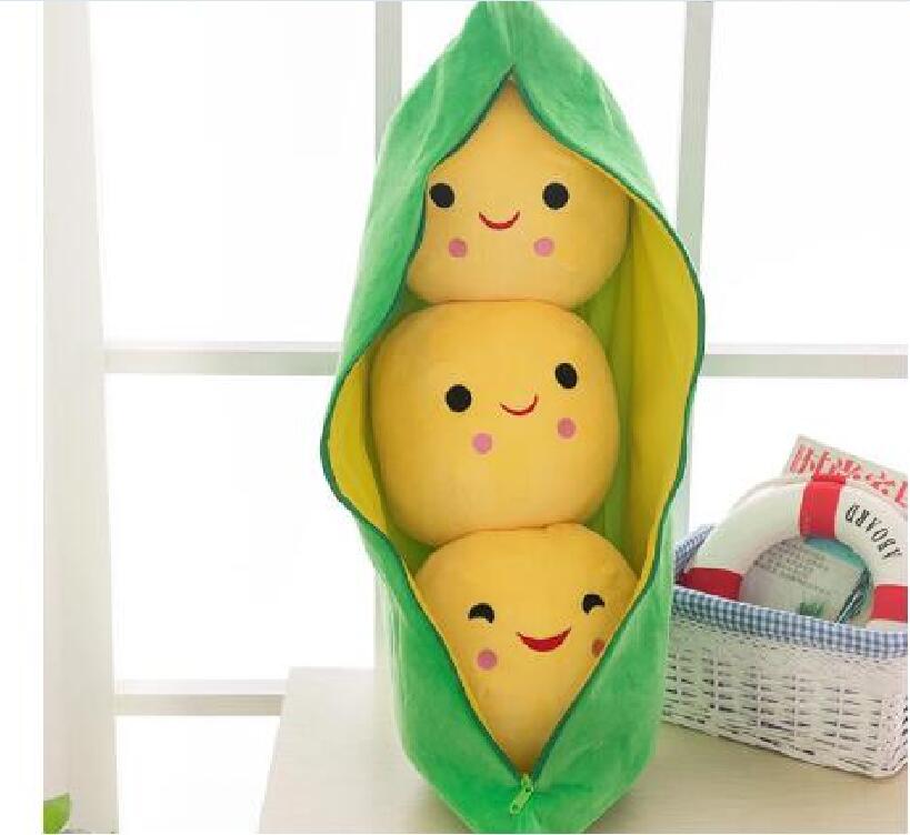 

25CM 2022 Cute Kids Baby Plush Toy Pea Stuffed Plant Doll Kawaii For Children Boys Girls gift High Quality Pea-shaped Pillow Toy