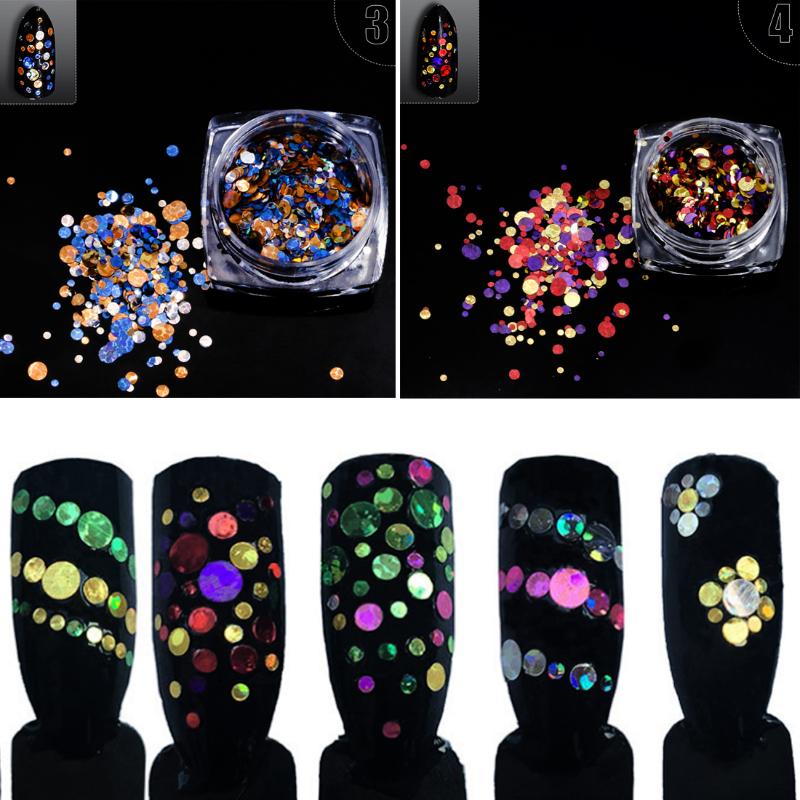 

Embossed Sequins Laser Sequins Nail Patches Color Ornaments Nail Art Decoration Blend Round Glitter