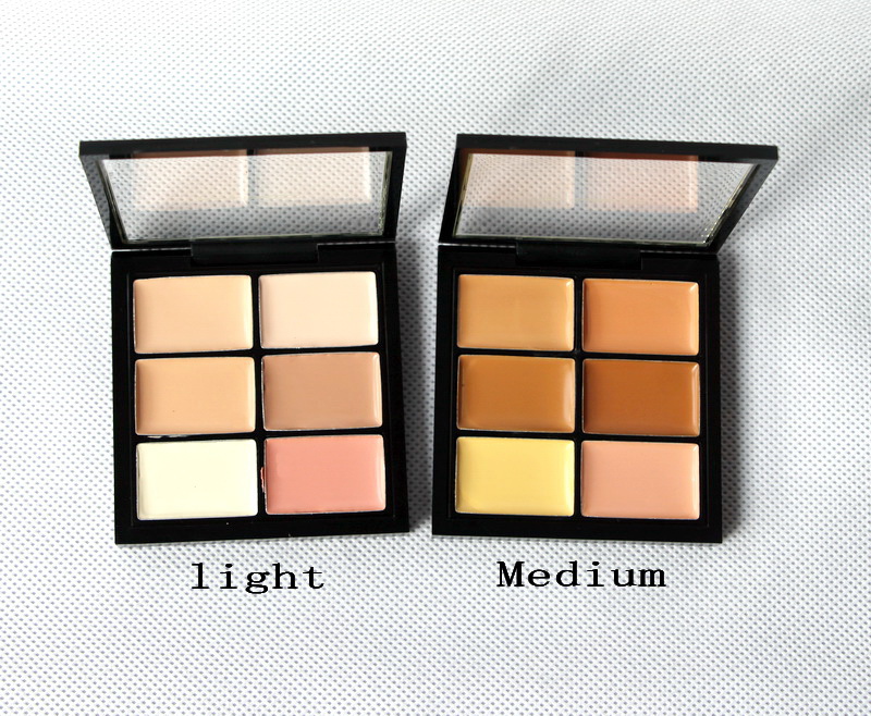 

6 Color Corrector Concealer Makeup Palette Light and Medium Cream Full Coverage For Natural Skin Moisturizer Wet Brighten Facial Cosmetics Concealers, Mixed color