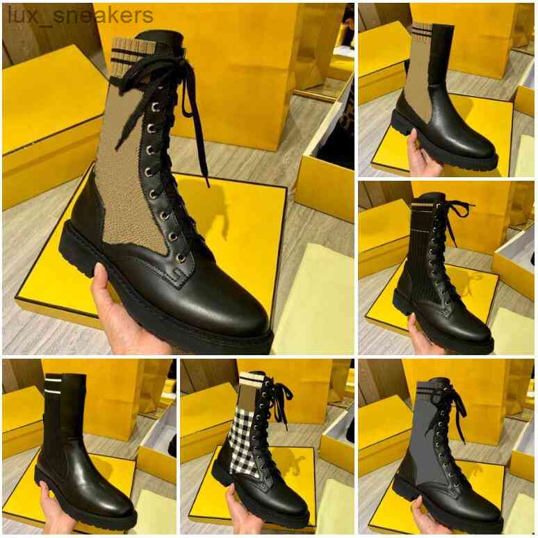 

Women Boots Knitted Stretch Martin Black Leather Knight Short Design Casual Shoes Size35 40 A3, Color 1