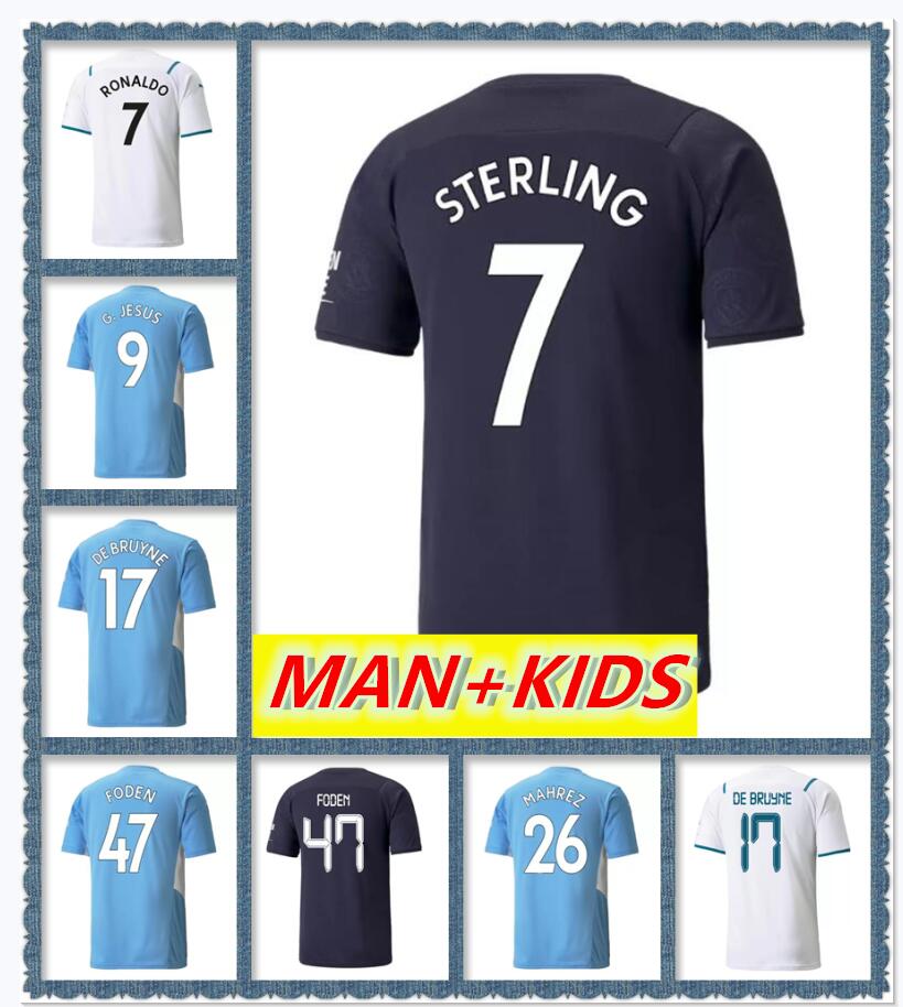 

fans player version GREALISH city soccer jerseys 21 22 home away FODEN 2021 2022 G.JESUS BERNARDO STERLING FERRAN DE BRUYNE goalkeeper man kids kit football shirts top