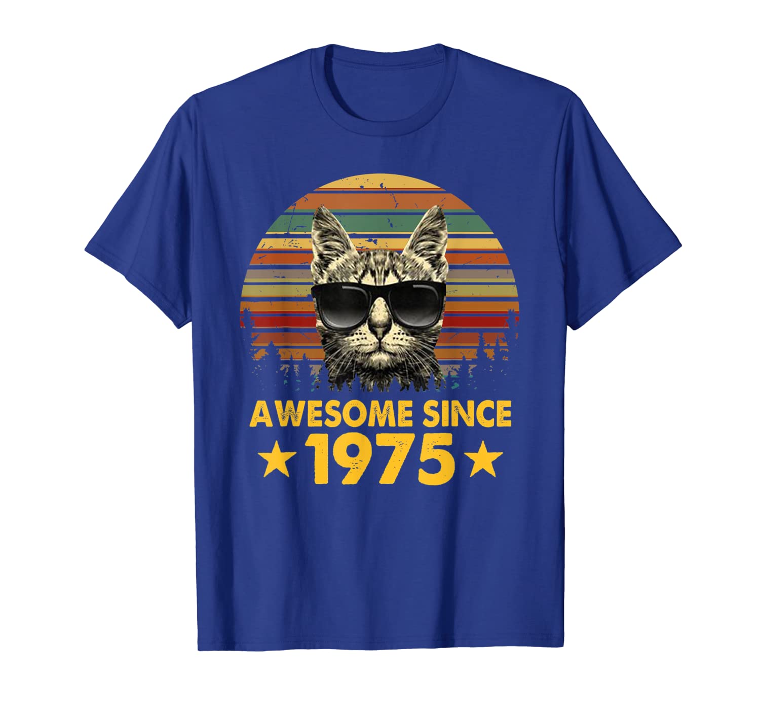 

Awesome Since 1975 44th Birthday Gift Cat Lover, White;black