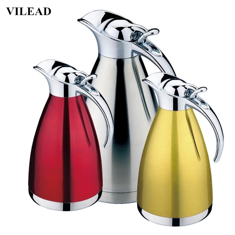 

VILEAD 4 Color Coffee Thermos Mug Stainless Steel Grip Teapot Vacuum Flasks Termos Cups Garrafa Termica Thermos Hot Water Bottle Y200107