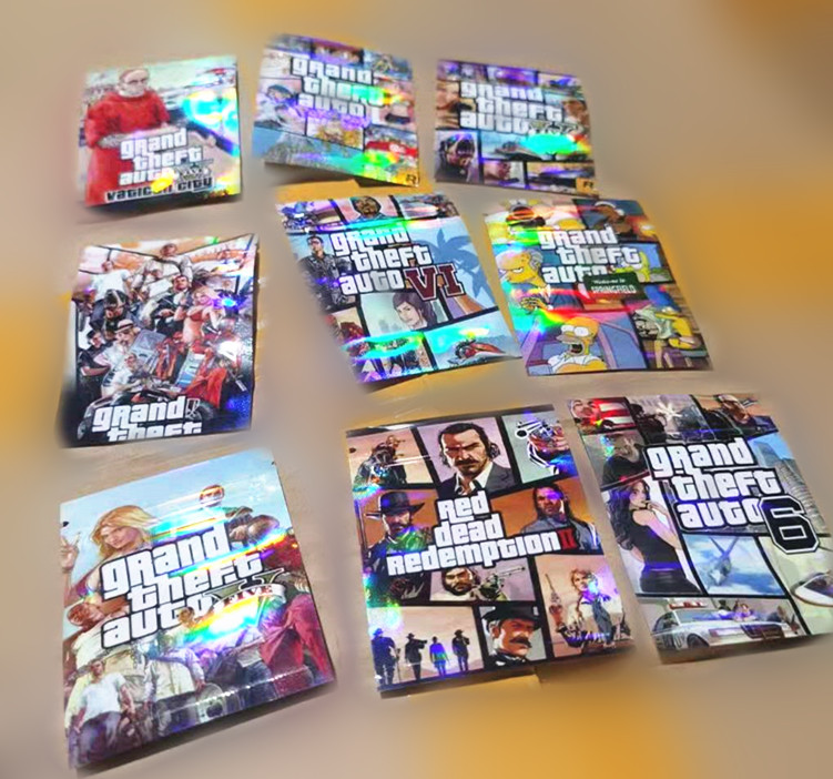 

1g mylar bag plastic 6*8cm grand theft auto small package zipper resealable three sides sealed