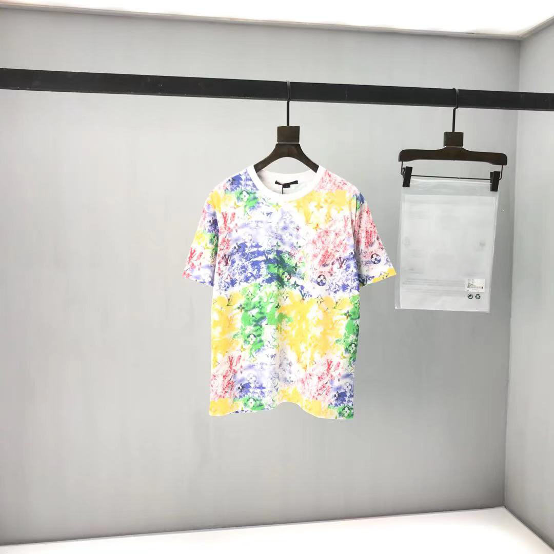 

2020ss spring and summer new high grade cotton printing short sleeve round neck panel T-Shirt Size: m-l-xl-xxl-xxxl Color: black white 5D6