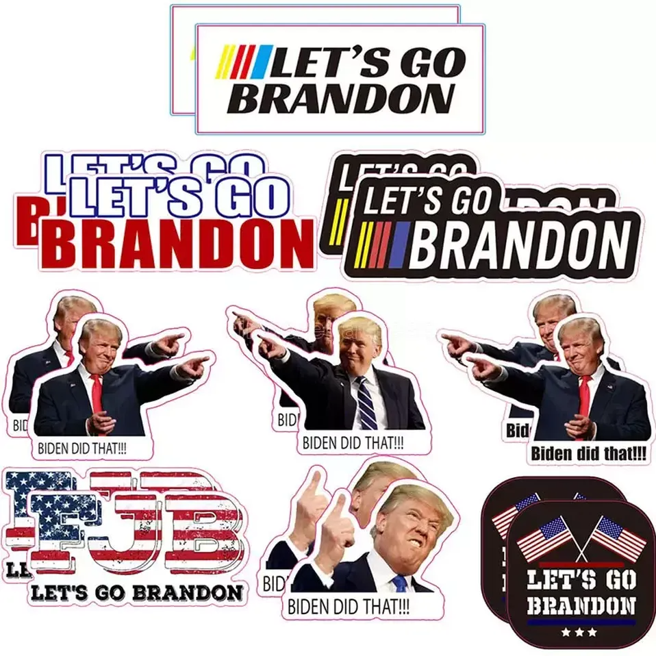 

Let's Go Brandon Flags Sticker For Car Trump Prank Biden PVC Stickers 2022 FY3364