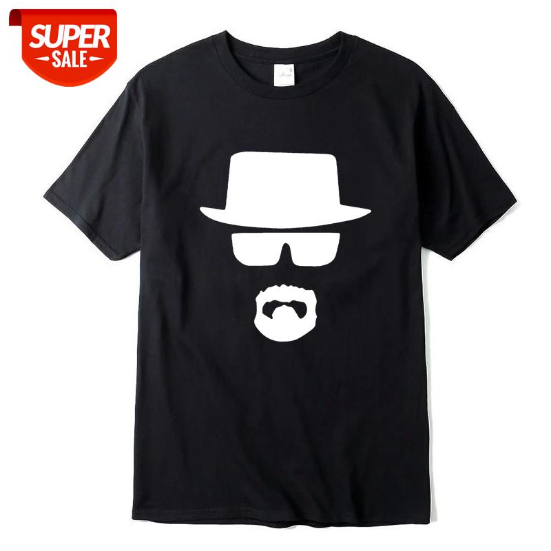 

XINYI Men Top Quality 100%Cotton heisenberg funny print men t shirt casual short sleeve mens T-shirt Fashion cool Tshirt for men #I164, White;black