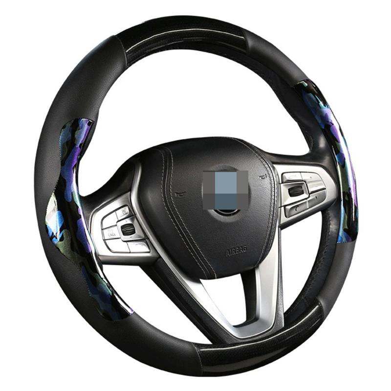 

Steering Wheel Covers Car Universal Cover Breathable Elastic Band Carbon Fiber Pattern Four Seasons Auto Interior Parts
