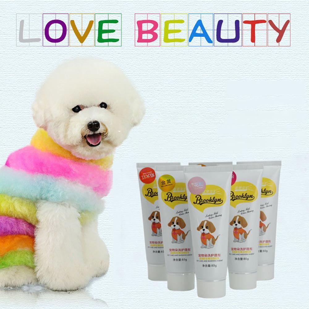 

80g Pet Dog Cats Animals Hair Bright Coloring Dyestuffs Dyeing Pigment Agent Supplies Hair Coloring Safe Dog Accessories