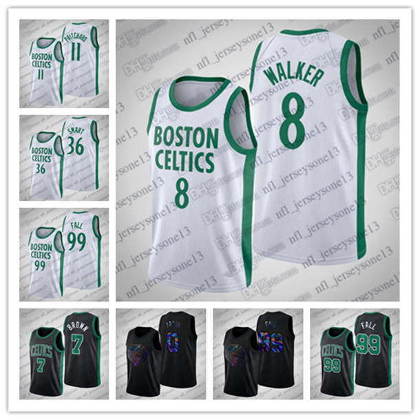 

Custom Mens women youth 2020-21 Boston Celtics 11 Payton Pritchard 8 Kemba Walker 5 Garnett White green City Basketball jersey, Black