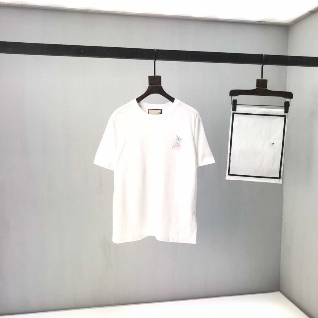 

21SS T-shirt men's summer short-sleeved high-quality T-shirt shirt 3D letter fashion embroidery round neck men's and women's, White;black