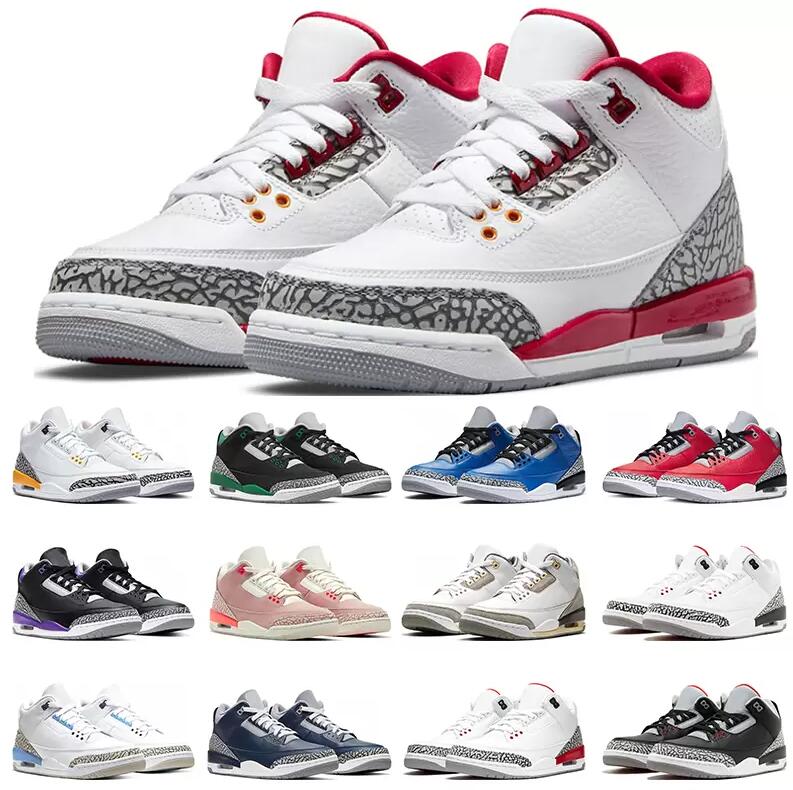 

3 3s Men Basketball Shoes Cardinal Red Pine Green Midnight Navy a Ma Maniere Fragment Rust Pink Laser Orange Unc Trainers Sports Sneakers, Shoes (5) 40-47