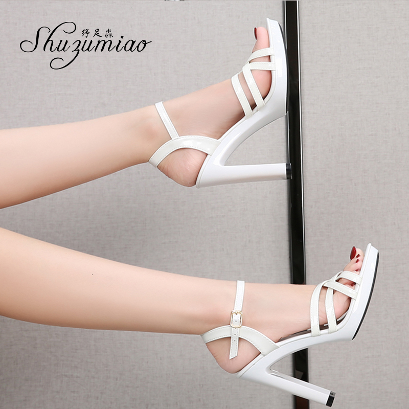 

2021 Women's Summer New Front Strap Solid Sandals Square Jump High Heels 11cm Polo Dancing Shoes Rnmu, Yellow