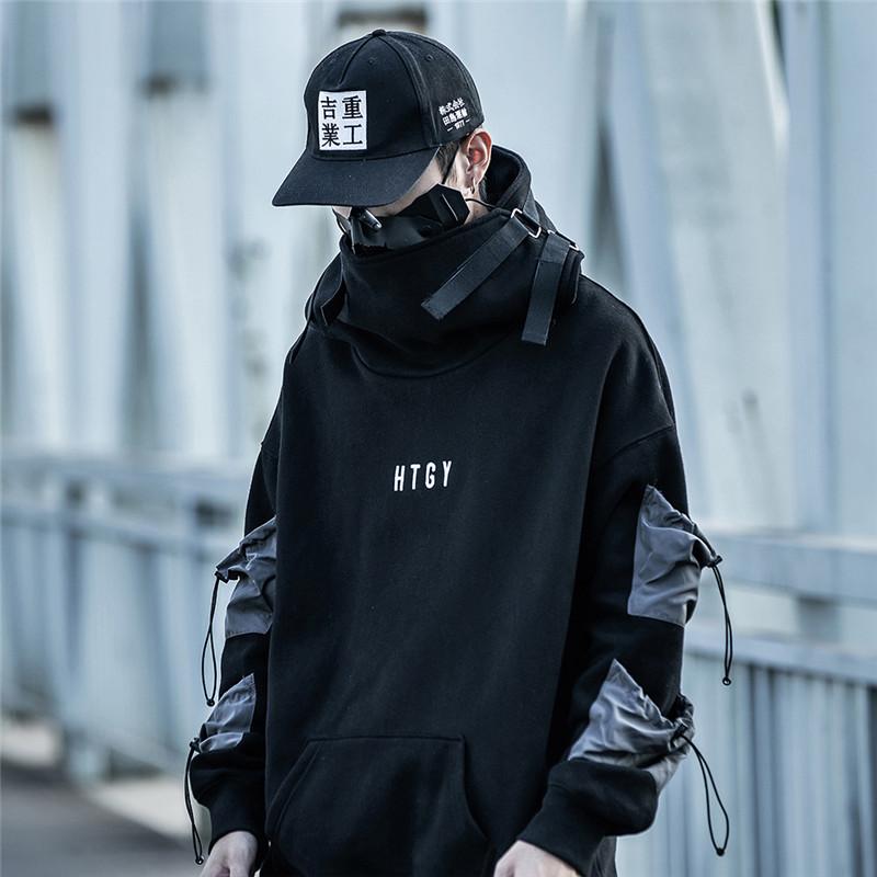 

Men' Hoodies & Sweatshirts Techwear Hoodie Men Japanese Streetwear Clothing, Black