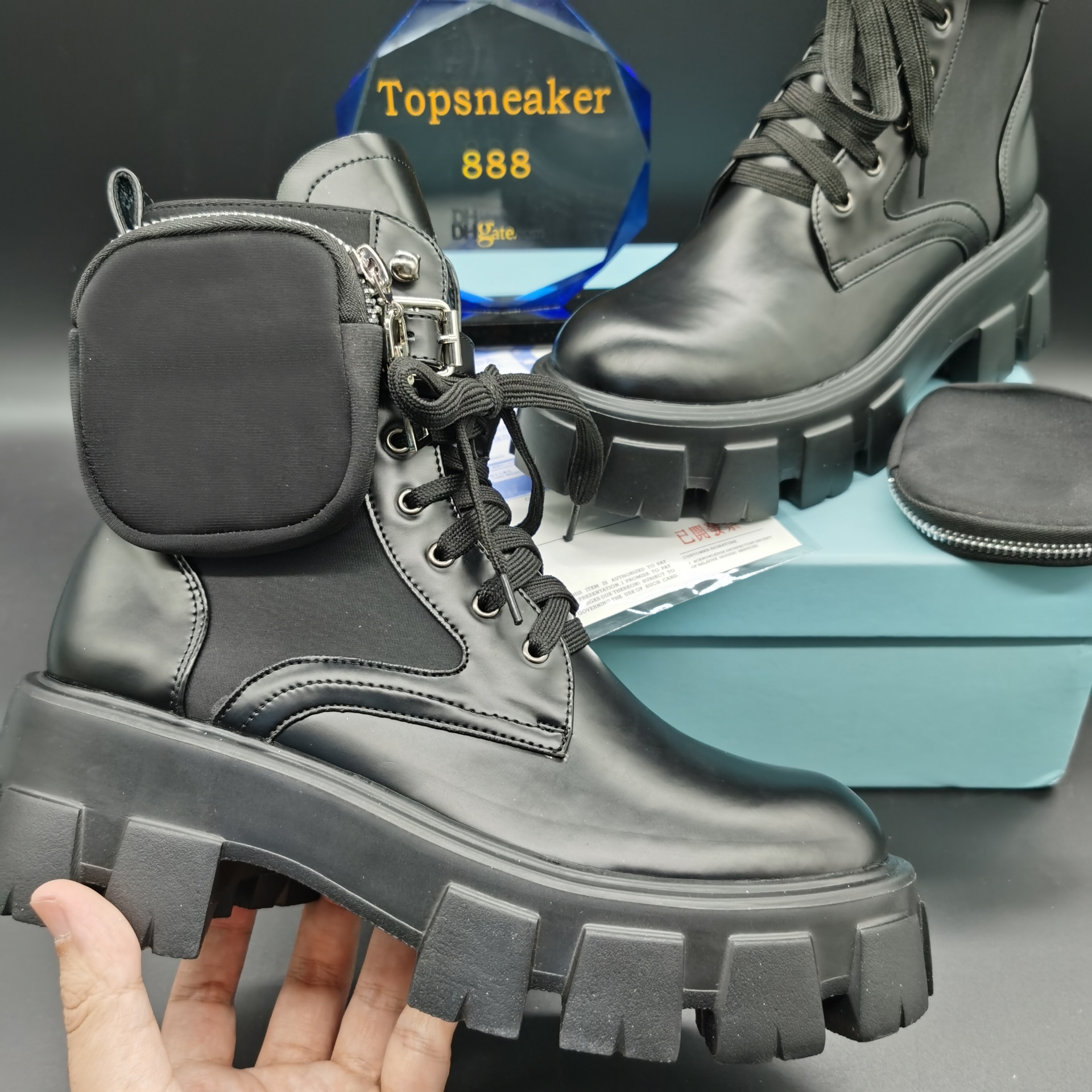 

2021 New Top Quality Rois Women Bags Boots Women's Black Booties Monolith Ankle Boot Nylon Bouch Attached And Martin Women Boots
