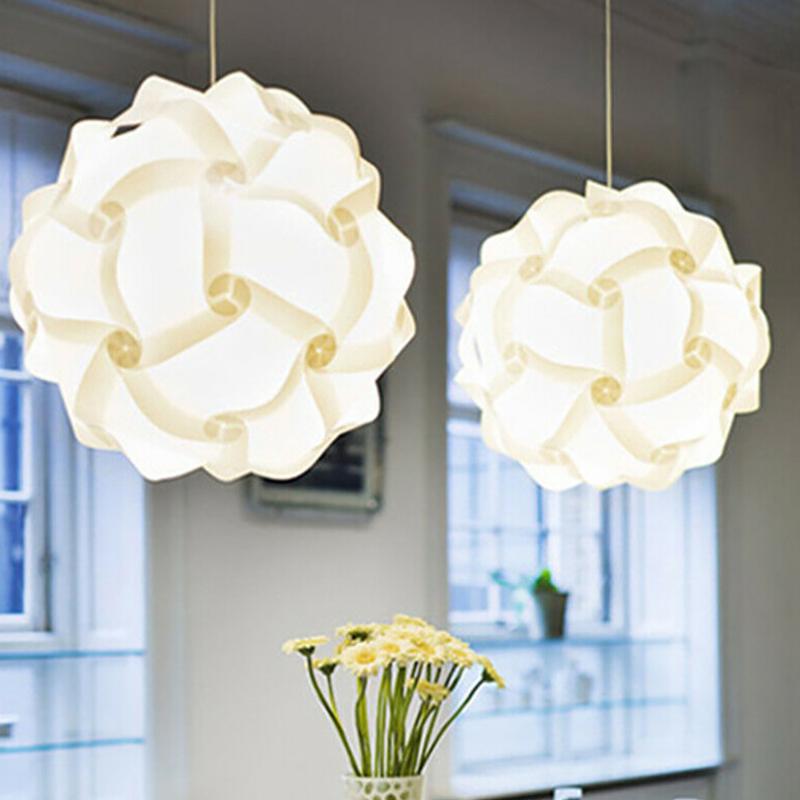 

Lamp Covers & Shades Light Lighting Pendant 25cm Modern DIY Elements IQ Jigsaw Puzzle Shade Ceiling Lampshade Decor Without Bulb