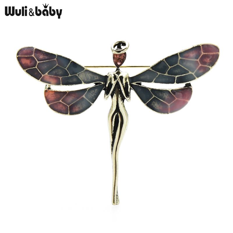 

Pins, Brooches Wuli&baby Enamel Dragonfly Fairy Brooch For Women Unisex 2-color Insect Figure Party Casual Pin Jewelry Gifts