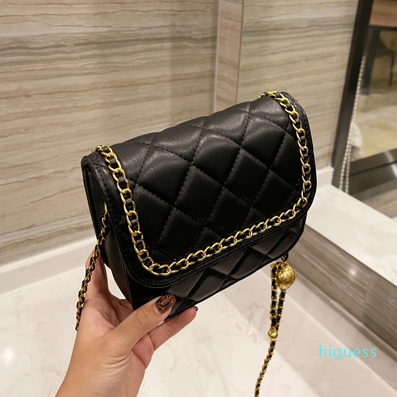 

Designer- Women bags Gold Ball Bags Adjustable Shoulder Strap Cross Body Vanity Classic Mini Flap Fashion Cosmetic Handbags, Black