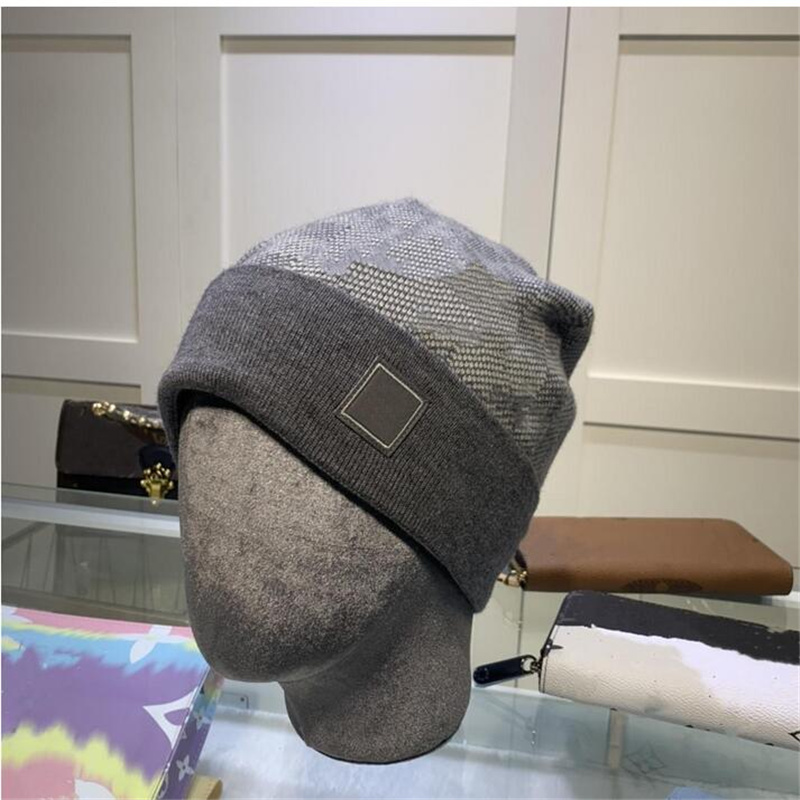 

2021 fashion beanies caps hats brand men autumnc knit hat thicken warm casual outdoor cap double sided beanie 01, Blue;gray