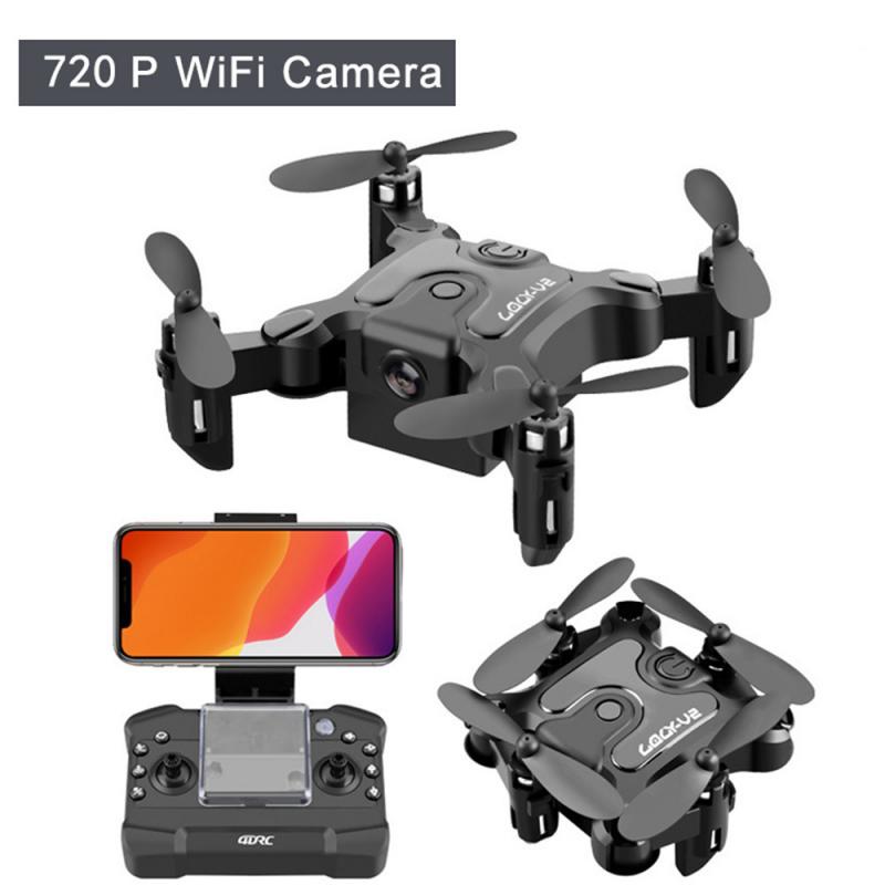 

4K 2.4G Mini Folding Drone WIFI Remote Control Aircraft Aerial Photography Fixed Height Four Axis Aircraft Helicopter Rc Toys, Black