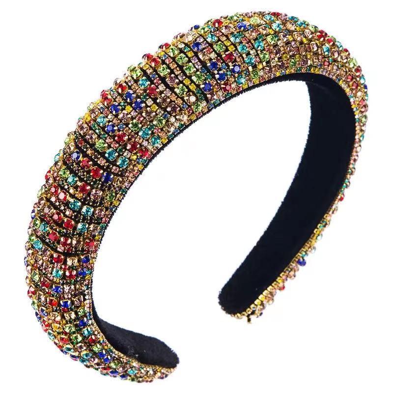 

Hair Clips & Barrettes Selling Bling Rhinestone Sponge Headbands For Women 2021 Bejeweled Padded Handmade Jewel Headband