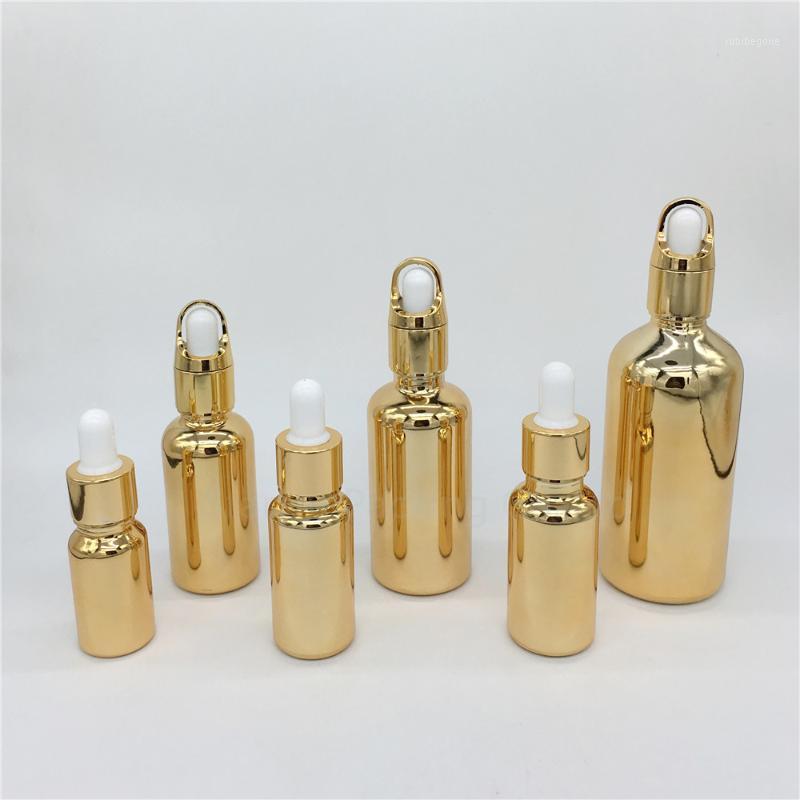 

Storage Bottles & Jars 10ml,15ml,20ml,30ML,50ml,100ml Gold Glass Bottle With Dropper Essential Oil ,Perfume 480pcs/lot