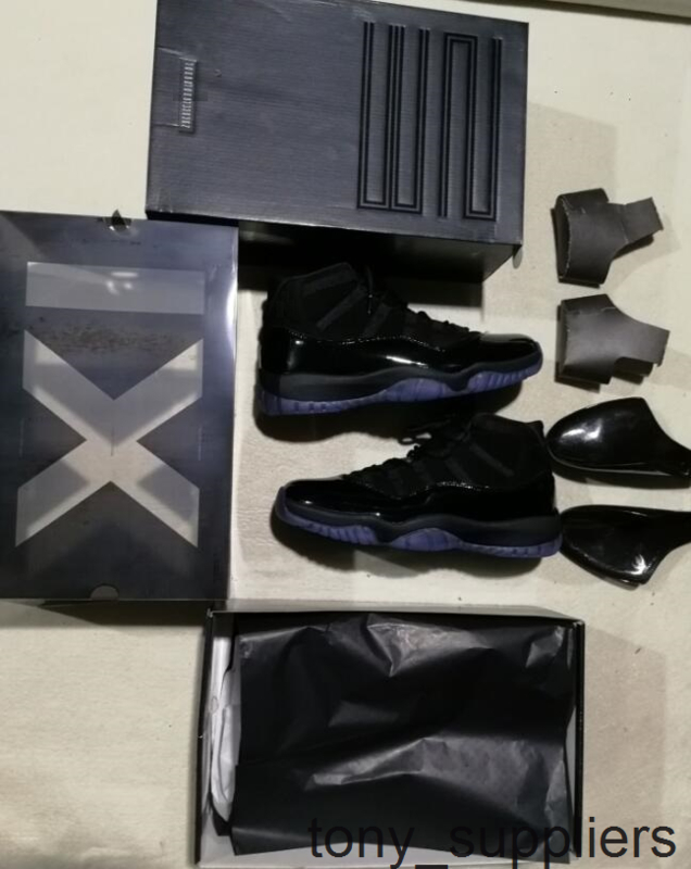 

Cap And Gown Blackout 11s prom night Real carbon fiber Top Quality Gym Red Gamma blue Midnight Navy Basketball shoes Concord 11 With Box, Color-4-midnight navy