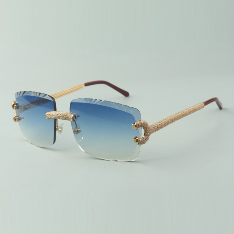 

locs Sunglasses Micro-paved diamond big C sunglasses 35240 with cut lenses size 58--140mm PKQP