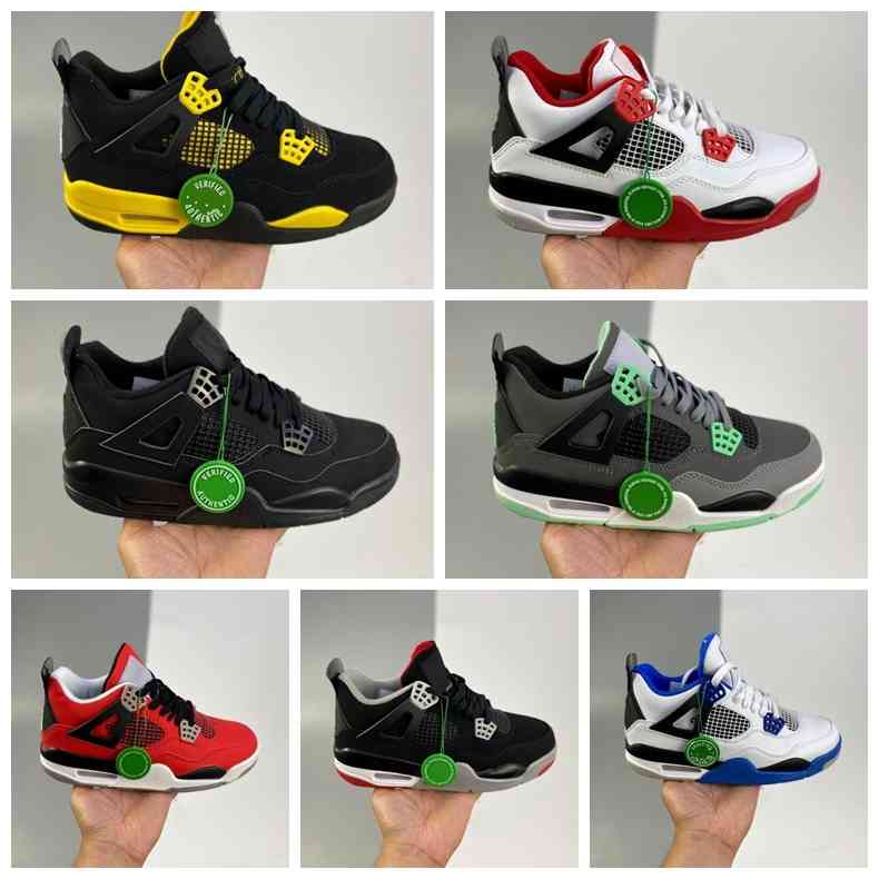 

GS 4 Basketball Mens Retro shoes University blue white black yellow red men women sneakers grey black trainers size 36-47, 001