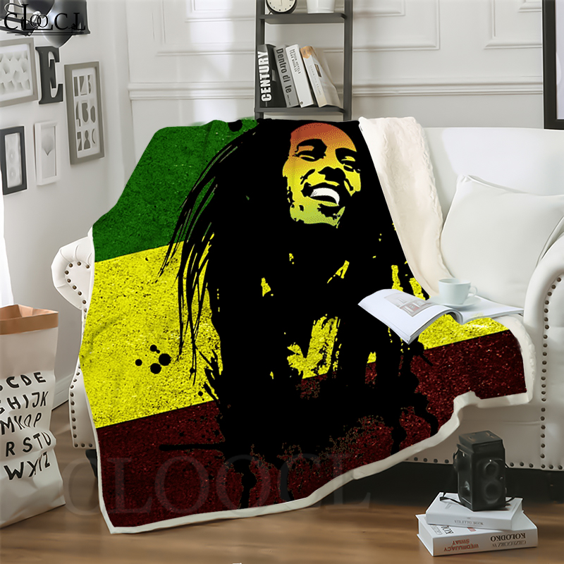 

CLOOCL New Reggae Bob Marley 3D Print Harajuku Air Conditioning Blanket Teens Bedding Throw Blanket Plush Quilt