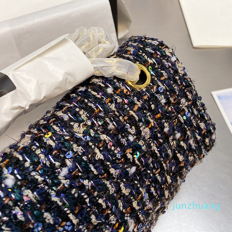 

Designer- Women Tweed Crossbody Shoulder Bag Woolen Pillows Handbags Weave Handbag Chain bags, Multi-color