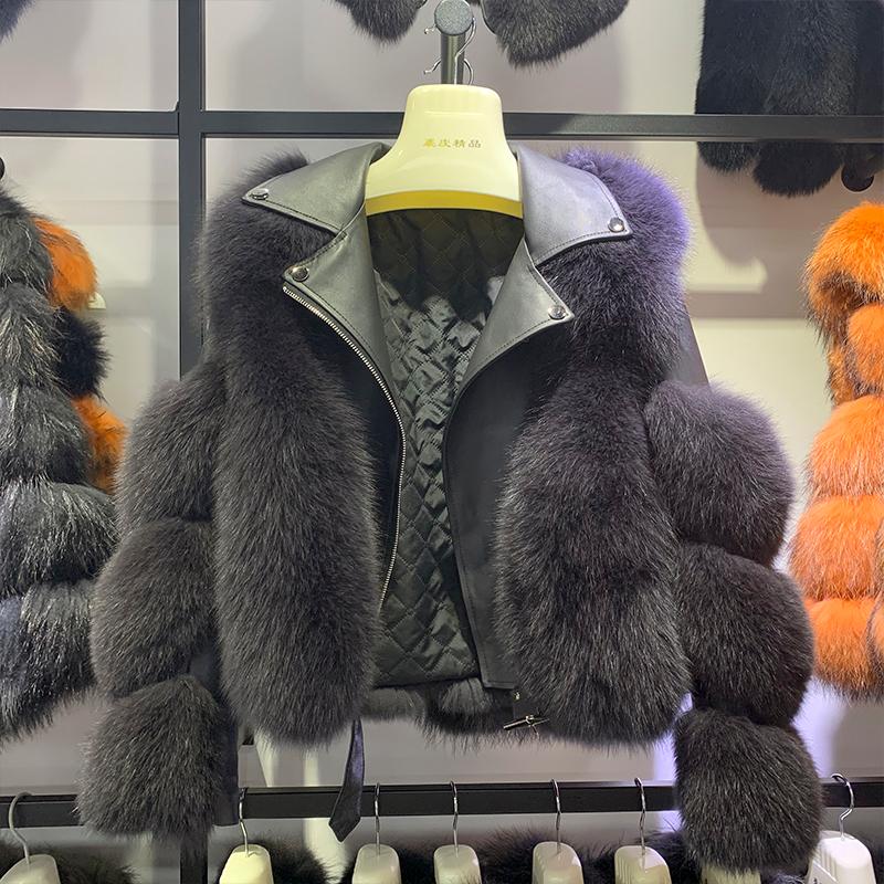 

Women's Fur & Faux Real Coats With Genuine Sheepskin Leather Wholeskin Natural Jacket Outwear Luxury Women 2021 Winter, Pink