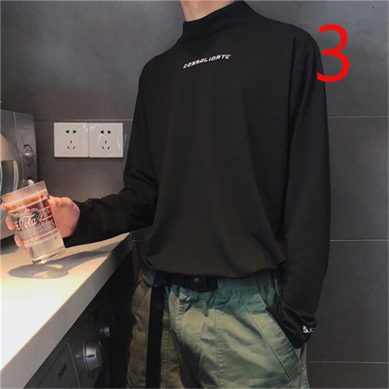 

2021 New Men's Long-sleeved T-shirt Korean Tide Brand Ins Autumn Shirt Tirv