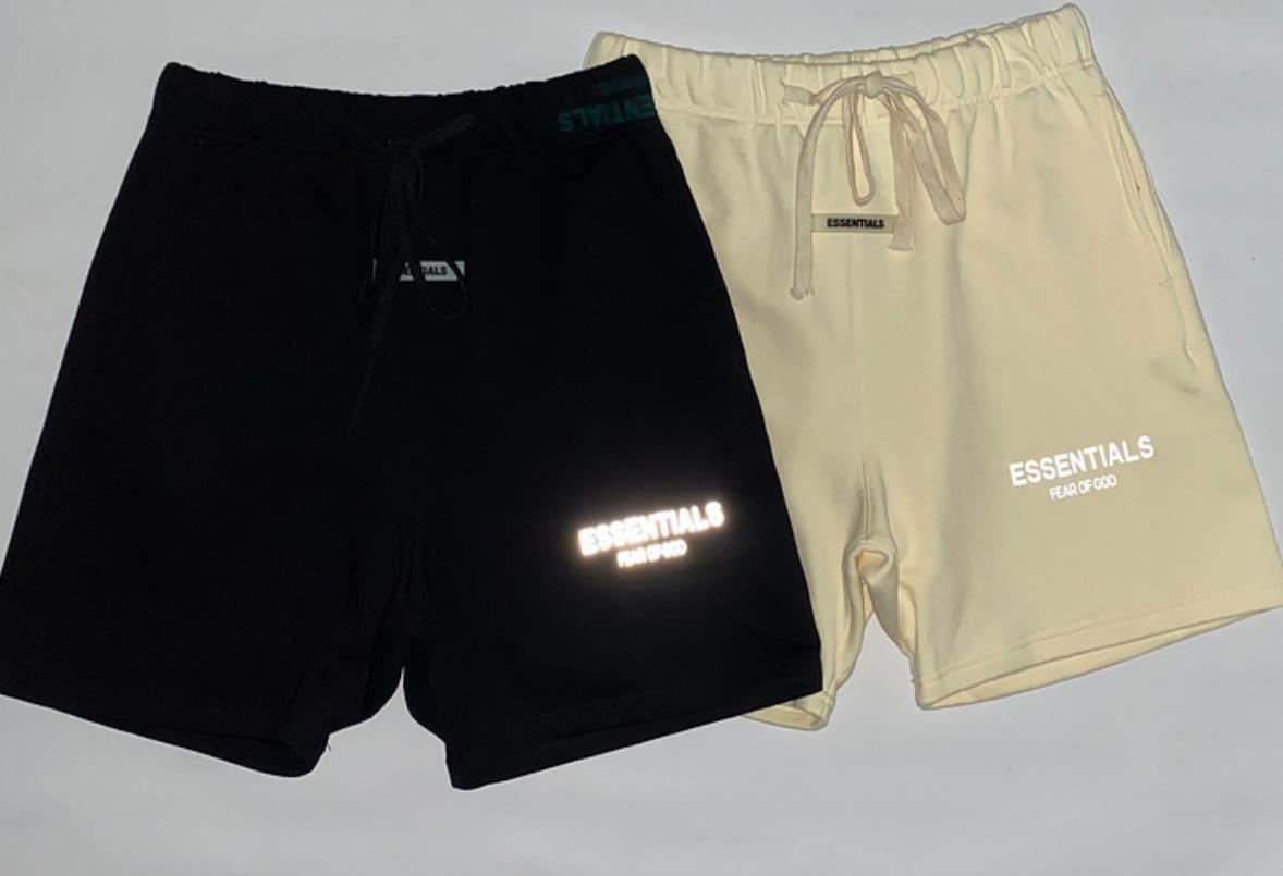 

Mens Shorts Letter Essentials Streetwear Summer Shorts for Men women Hip Hop Streetwear 3m reflect light, White;black