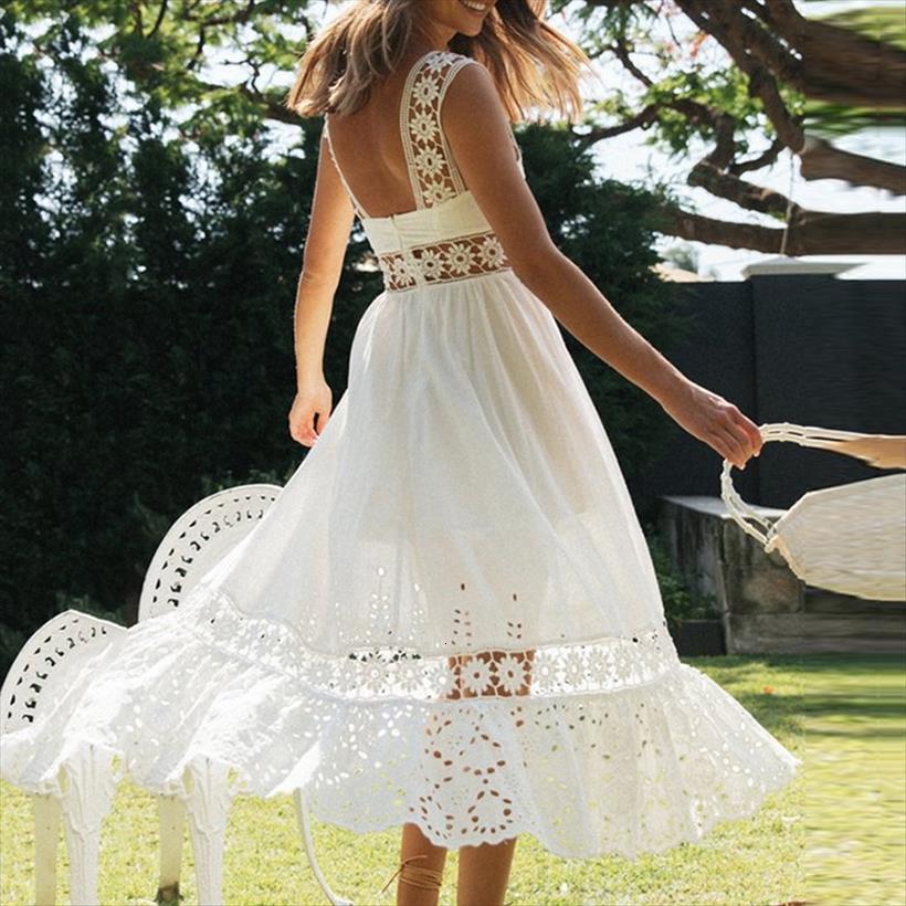 

ardm elegant strap embroidery white womens dresses midi hight waist lace hollow out ladies vintage vestido spring summer, Black;gray