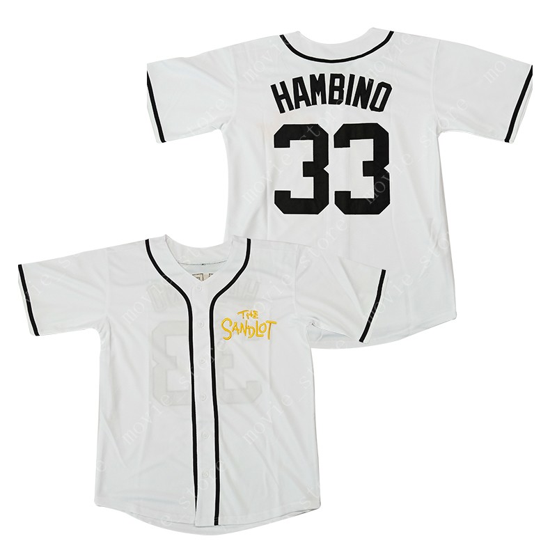 

Men's The Sandlot Hamilton 'Hambino' Porter 33 Baseball Jersey Stitched, White