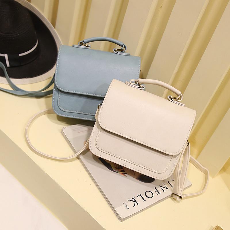 

2021 new women's crossbody bag Korean fashion wild trend solid color ladies small square bag, Beige