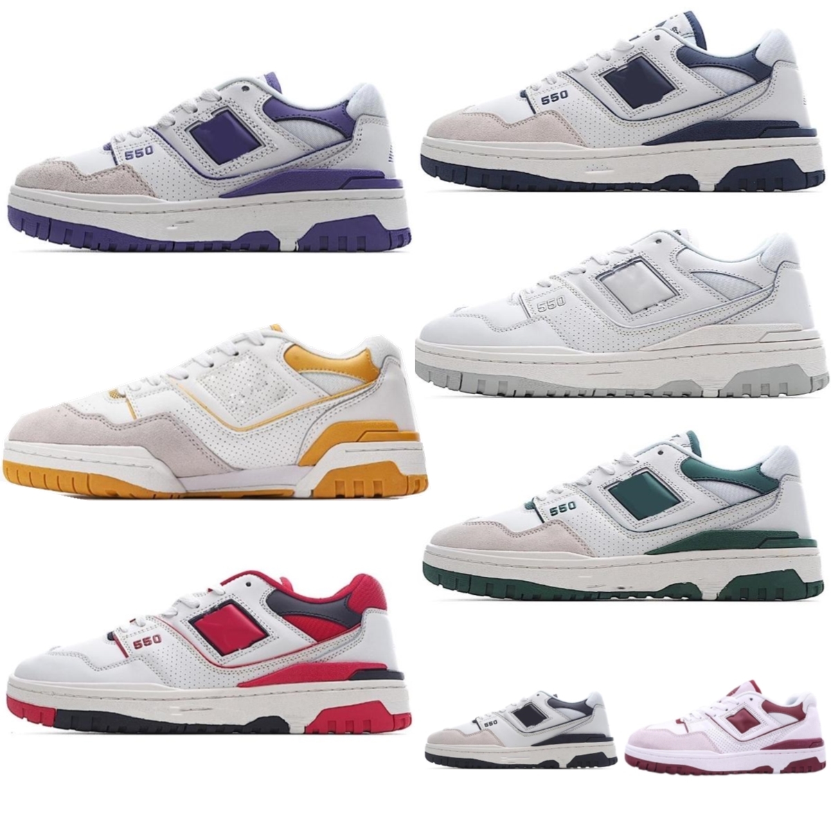 

Men Women Designer BB550 B550 550 Shoes White Grey Navy Green Low Top leather Rubber sea sault black gold yellow natural lemon red Evergreen, 88
