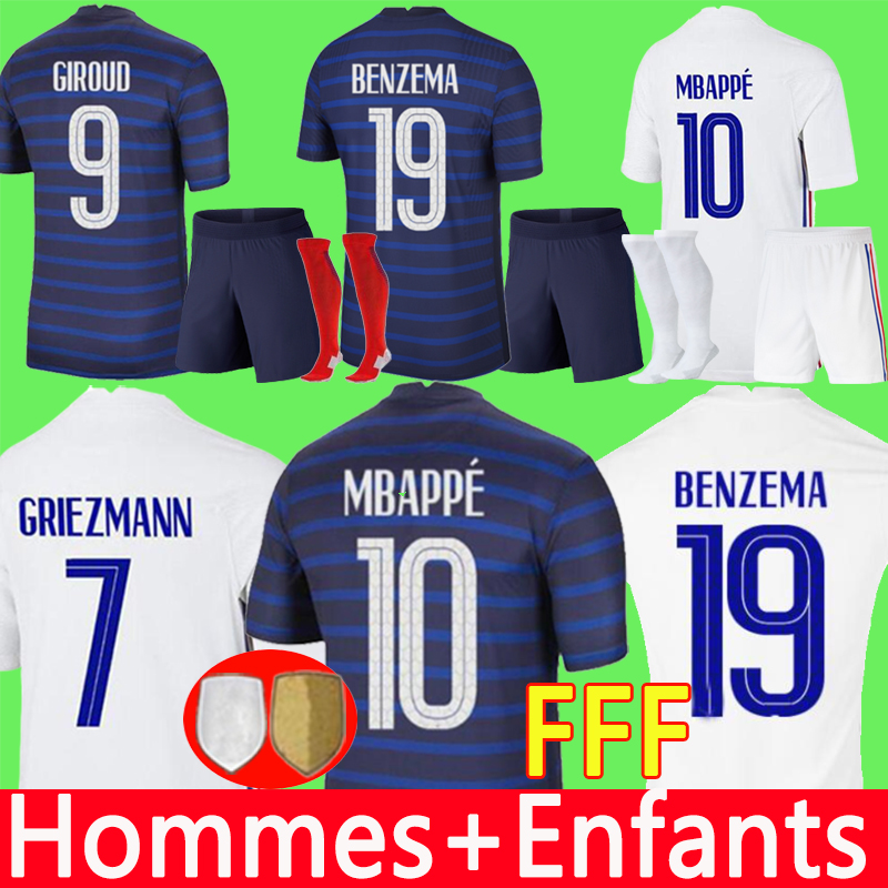 

Maillot de foot Maillots football shirt 20 21 soccer jersey equipe equipment BENZEMA FEKIR PAVARD uniforms 2021 hommes enfants men + kids kit sets socks, 20 21 home kids