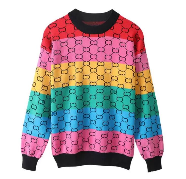

2022 New style knitwear high quality color matching color round neck knitwear spring and autumn new broken flower casual sweater, 01