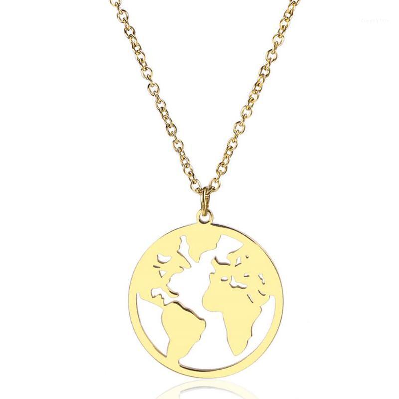 

Chains Stainless Steel Delicate Minimalism Gold Pendant Necklace Jewelry Gift Global Ball Round Necklaces
