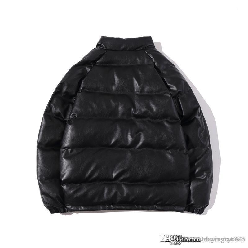 

A Bathing Ape Chevron Leather Down Jacket Medium Rare Black Mens Winter Casual Clothes