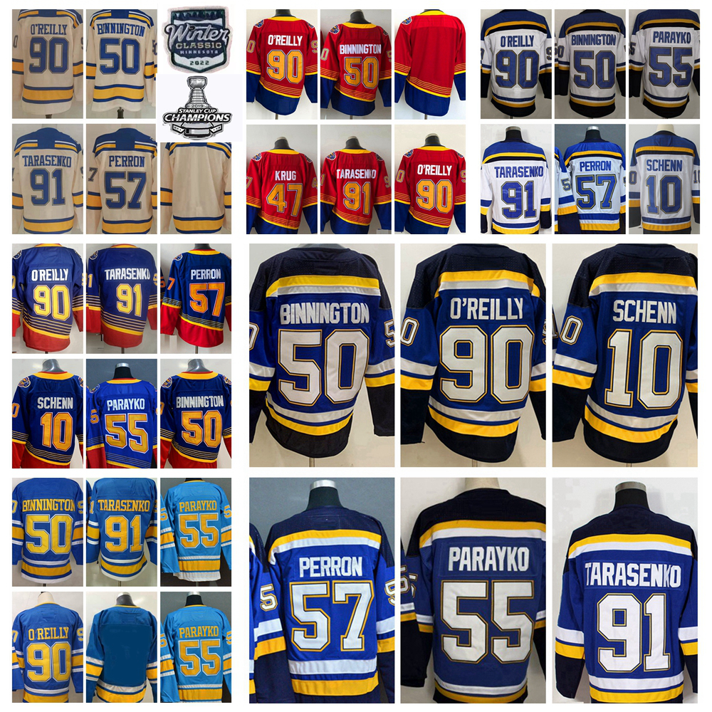 

2022 Winter Classic Hockey Jerseys 91 Vladimir Tarasenko 90 Ryan O'Reilly Reverse Retro Red 55 Colton Parayko 10 Brayden Schenn 50 Binnington 47 Torey Krug Shirts