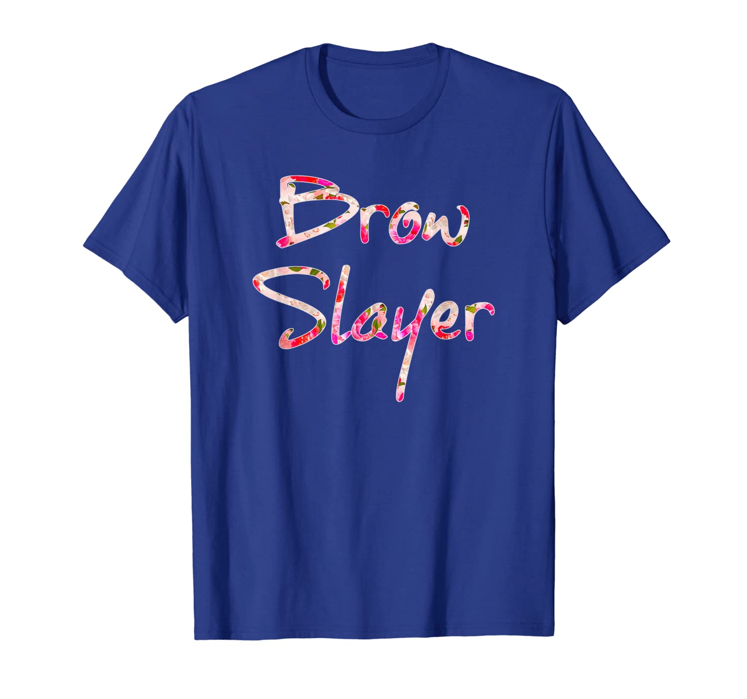 

brow slayer t shirt for women - mua tee floral design, White;black