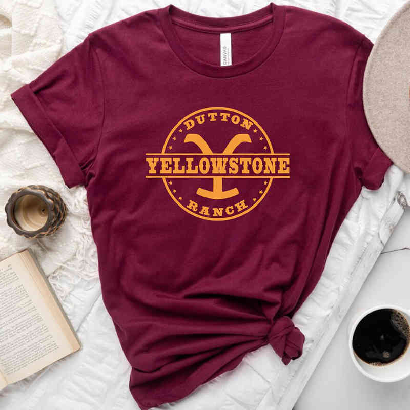 

Dutton Yellowstone Ranch Tv Shows Graphic t Shirts Women Cotton Vintage Tshirt Female Inspired Tee Casual Woman Clothes, White;black